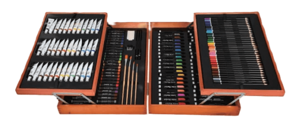 drawing art set with wooden case